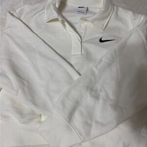 Nike White Polo Sweatshirt
